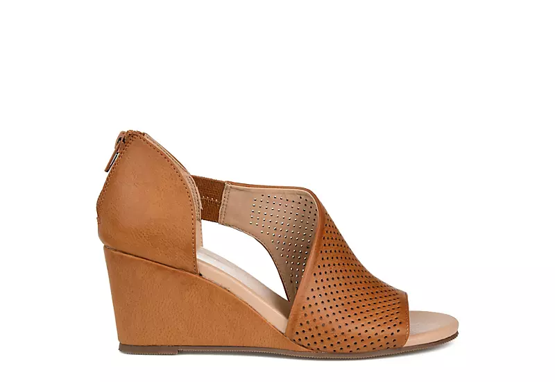 Journee Collection Womens Aretha Wedge Sandal - Cognac 2 Journee Collection Womens Aretha Wedge Sandal - Cognac - Image 2