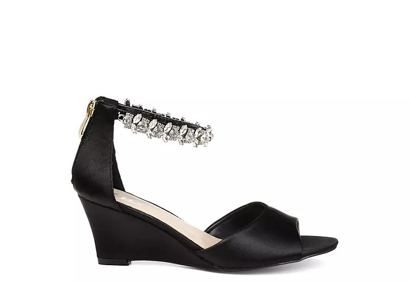 Journee Collection Womens Connor Wedge Sandal - Black 2 Journee Collection Womens Connor Wedge Sandal - Black - Image 2