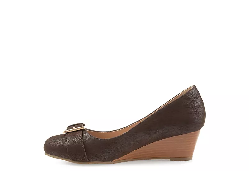 Journee Collection Womens Graysn Wedge Pump - Brown 4 Journee Collection Womens Graysn Wedge Pump - Brown - Image 4