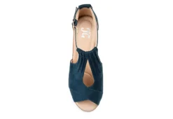 Journee Collection Womens Kedzie Wedge Sandal - Blue 12 Journee Collection Womens Kedzie Wedge Sandal - Blue -Comfy Steps Sales Store US 01 102266 05