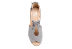 Journee Collection Womens Kedzie Wedge Sandal - Grey 12 Journee Collection Womens Kedzie Wedge Sandal - Grey -Comfy Steps Sales Store US 01 102267 05