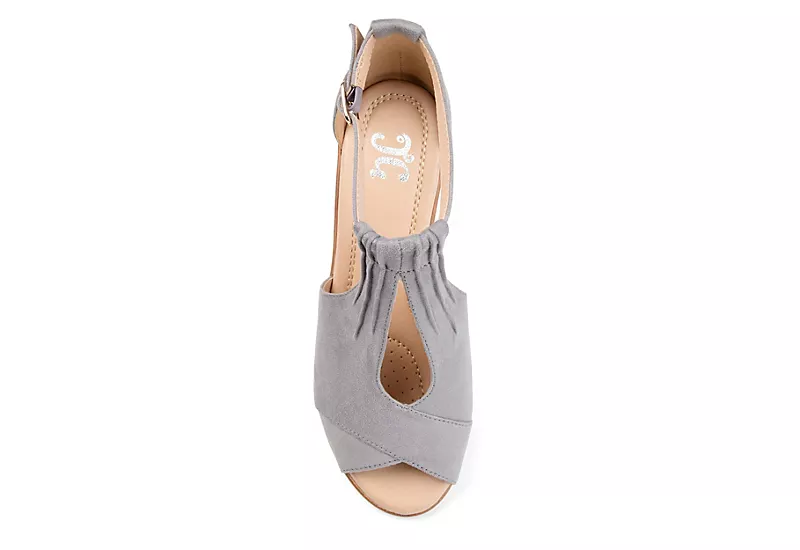 Journee Collection Womens Kedzie Wedge Sandal - Grey 6 Journee Collection Womens Kedzie Wedge Sandal - Grey - Image 6