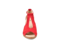 Journee Collection Womens Kedzie Wedge Sandal - Red 9 Journee Collection Womens Kedzie Wedge Sandal - Red -Comfy Steps Sales Store US 01 102268 02