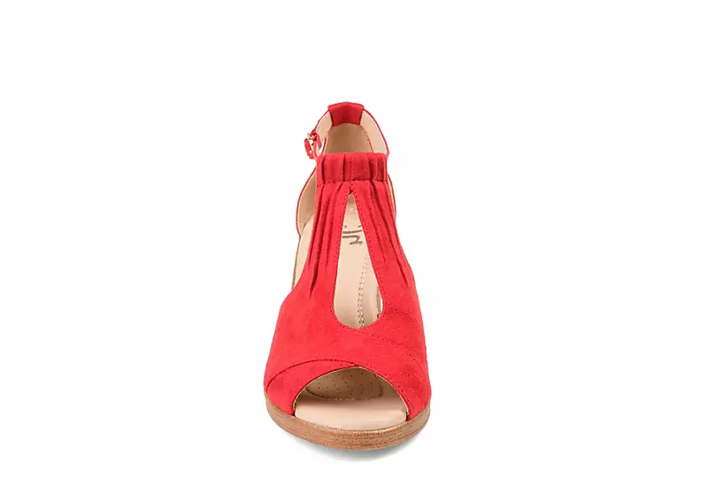 Journee Collection Womens Kedzie Wedge Sandal - Red 3 Journee Collection Womens Kedzie Wedge Sandal - Red - Image 3