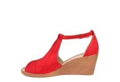 Journee Collection Womens Kedzie Wedge Sandal - Red 10 Journee Collection Womens Kedzie Wedge Sandal - Red -Comfy Steps Sales Store US 01 102268 03