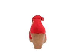 Journee Collection Womens Kedzie Wedge Sandal - Red 11 Journee Collection Womens Kedzie Wedge Sandal - Red -Comfy Steps Sales Store US 01 102268 04