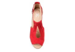 Journee Collection Womens Kedzie Wedge Sandal - Red 12 Journee Collection Womens Kedzie Wedge Sandal - Red -Comfy Steps Sales Store US 01 102268 05