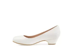 Journee Collection Womens Saar Pump - White -Comfy Steps Sales Store US 01 103360 03