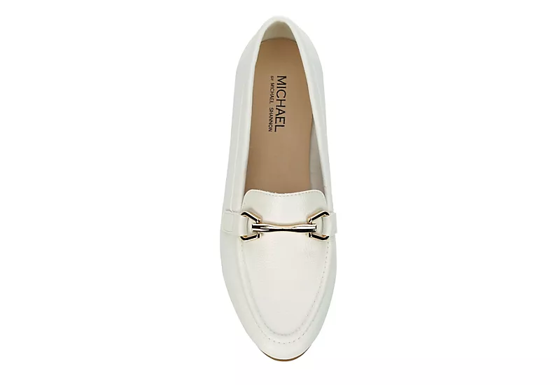 Michael By Michael Shannon Womens Silvana Loafer - White 6 Michael By Michael Shannon Womens Silvana Loafer - White - Image 6