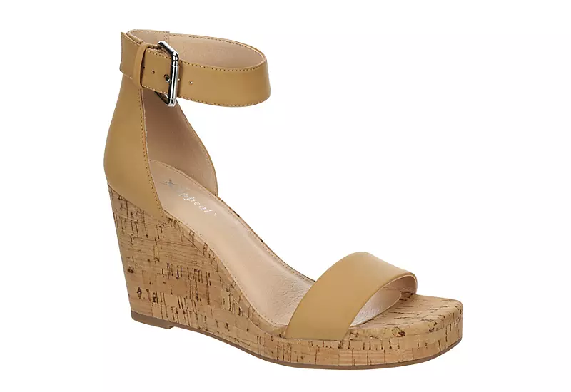 Xappeal Womens Amora Wedge Sandal - Tan 1 Xappeal Womens Amora Wedge Sandal - Tan