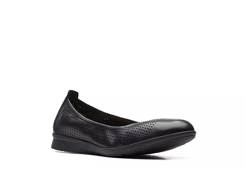 Clarks Womens Jeanette Ease Flat - Black 1 Clarks Womens Jeanette Ease Flat - Black