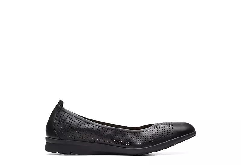 Clarks Womens Jeanette Ease Flat - Black 2 Clarks Womens Jeanette Ease Flat - Black - Image 2