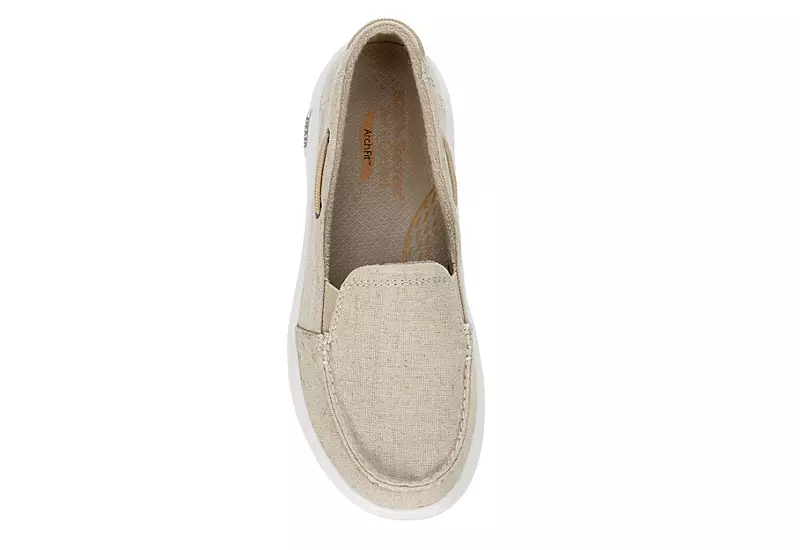 Skechers Womens Arch Fit Skipper Beyond Swell Slip On Sneaker - Natural 6 Skechers Womens Arch Fit Skipper Beyond Swell Slip On Sneaker - Natural - Image 6