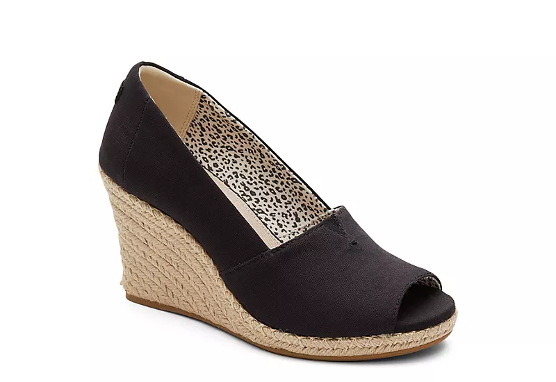 Toms Womens Michelle Wedge - Black 1 Toms Womens Michelle Wedge - Black