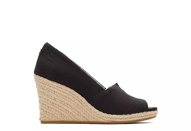Toms Womens Michelle Wedge - Black 2 Toms Womens Michelle Wedge - Black - Image 2