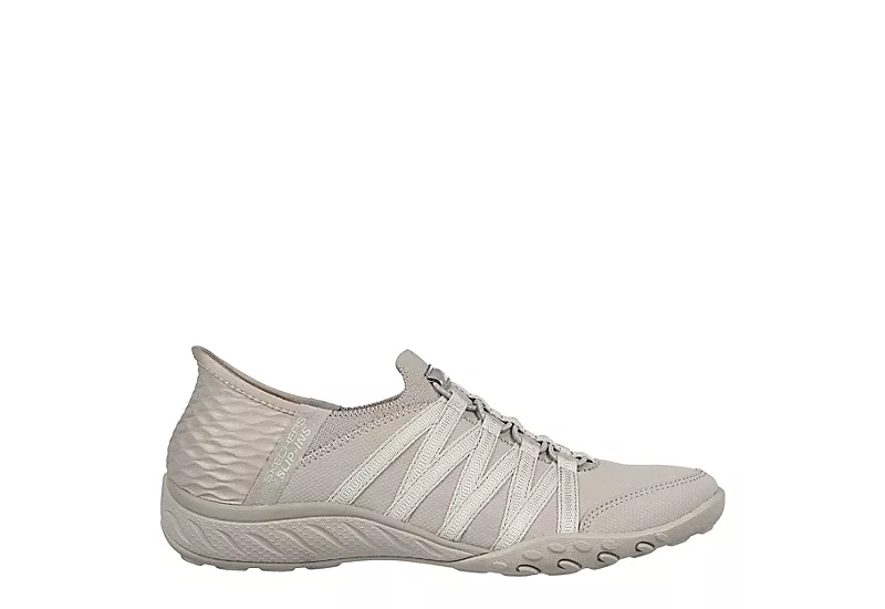 Skechers Womens Slip-ins Breathe Easy Roll With Me Sneaker - Taupe 2 Skechers Womens Slip-ins Breathe Easy Roll With Me Sneaker - Taupe - Image 2