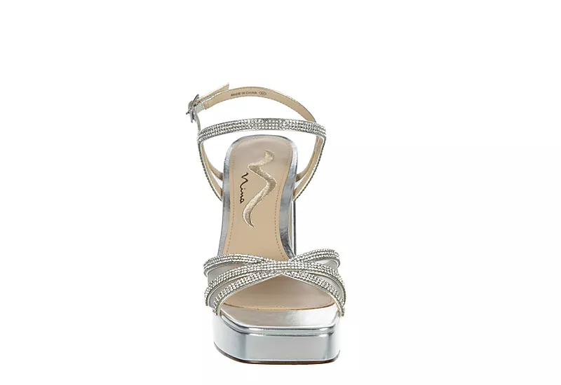N By Nina Womens Sevyn Platform Sandal - Silver 3 N By Nina Womens Sevyn Platform Sandal - Silver - Image 3