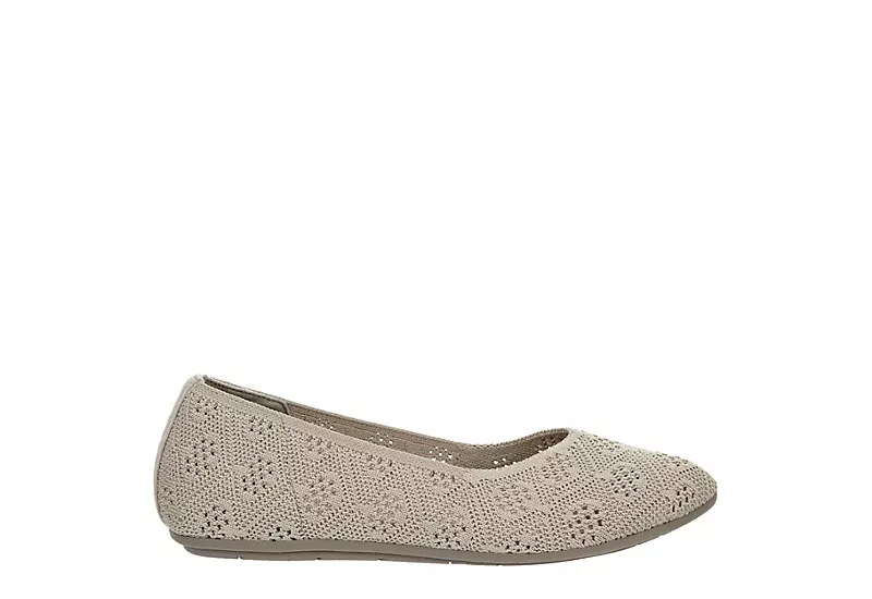 Skechers Womens Cleo 2.0 Knitty Witty Flat - Taupe 2 Skechers Womens Cleo 2.0 Knitty Witty Flat - Taupe - Image 2