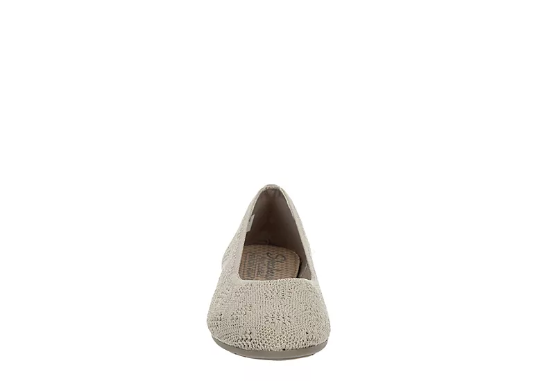 Skechers Womens Cleo 2.0 Knitty Witty Flat - Taupe 3 Skechers Womens Cleo 2.0 Knitty Witty Flat - Taupe - Image 3