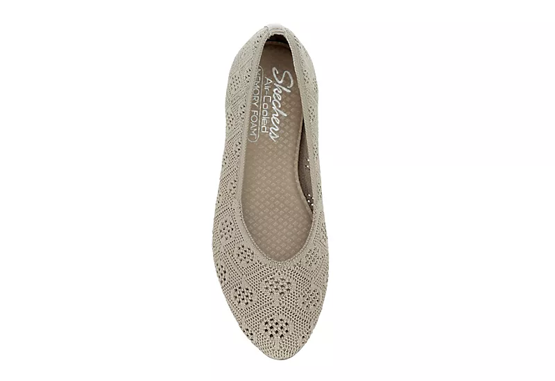 Skechers Womens Cleo 2.0 Knitty Witty Flat - Taupe 6 Skechers Womens Cleo 2.0 Knitty Witty Flat - Taupe - Image 6