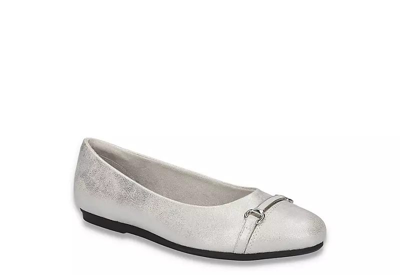 Easy Street Womens Asher Flat - Silver 1 Easy Street Womens Asher Flat - Silver