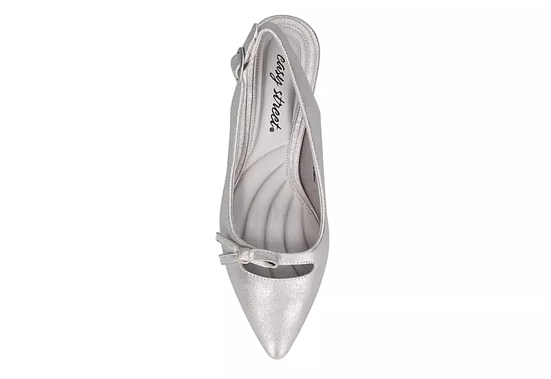 Easy Street Womens Emerin Slingback Pump - Silver 6 Easy Street Womens Emerin Slingback Pump - Silver - Image 6