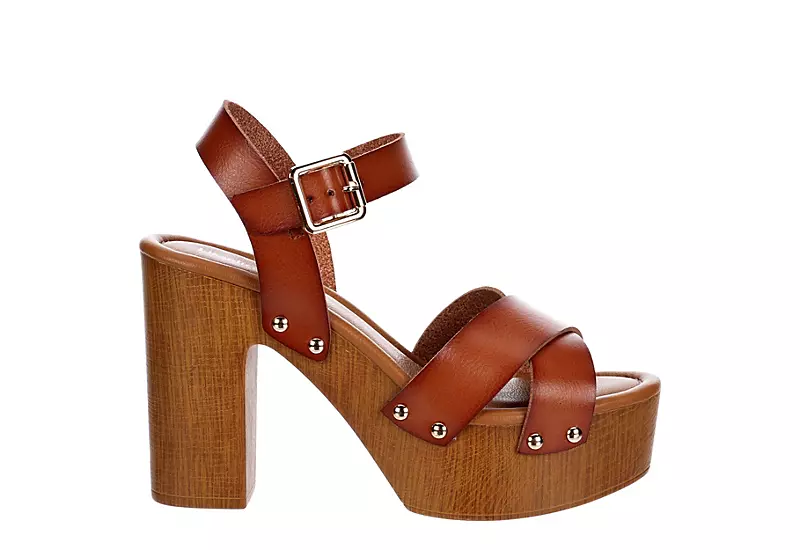 Limelight Womens April Platform Sandal - Cognac 2 Limelight Womens April Platform Sandal - Cognac - Image 2