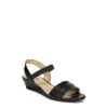 Lifestride Womens Yuma Wedge Sandal - Black