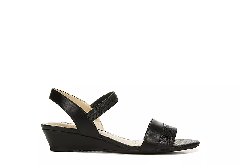 Lifestride Womens Yuma Wedge Sandal - Black 2 Lifestride Womens Yuma Wedge Sandal - Black - Image 2