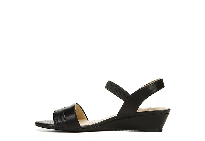 Lifestride Womens Yuma Wedge Sandal - Black 4 Lifestride Womens Yuma Wedge Sandal - Black - Image 4