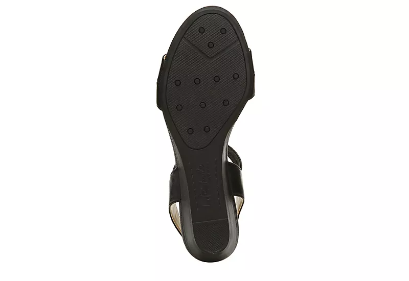 Lifestride Womens Yuma Wedge Sandal - Black 7 Lifestride Womens Yuma Wedge Sandal - Black - Image 7
