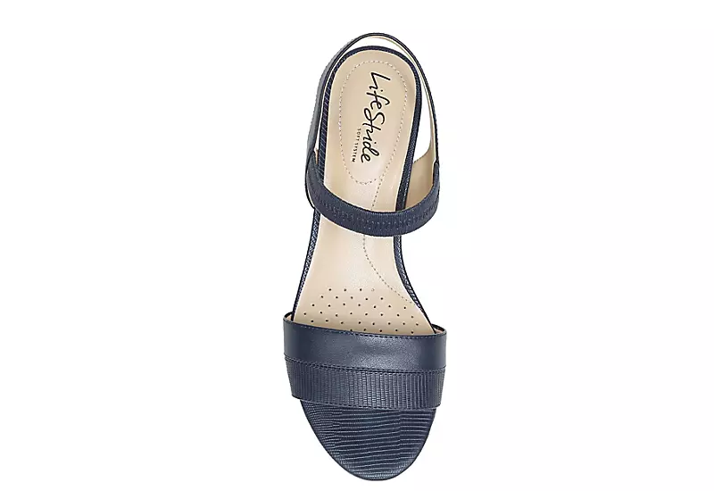 Lifestride Womens Yuma Wedge Sandal - Navy 6 Lifestride Womens Yuma Wedge Sandal - Navy - Image 6