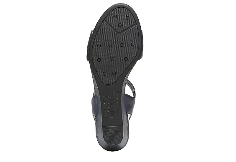 Lifestride Womens Yuma Wedge Sandal - Navy 7 Lifestride Womens Yuma Wedge Sandal - Navy - Image 7