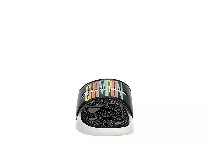 Champion Womens Foundation Pastel Block Slide Sandal - Black 3 Champion Womens Foundation Pastel Block Slide Sandal - Black - Image 3