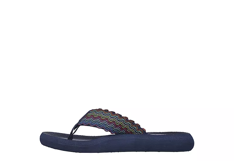 Skechers Womens Asana Flip Flop Sandal - Navy 3 Skechers Womens Asana Flip Flop Sandal - Navy - Image 3
