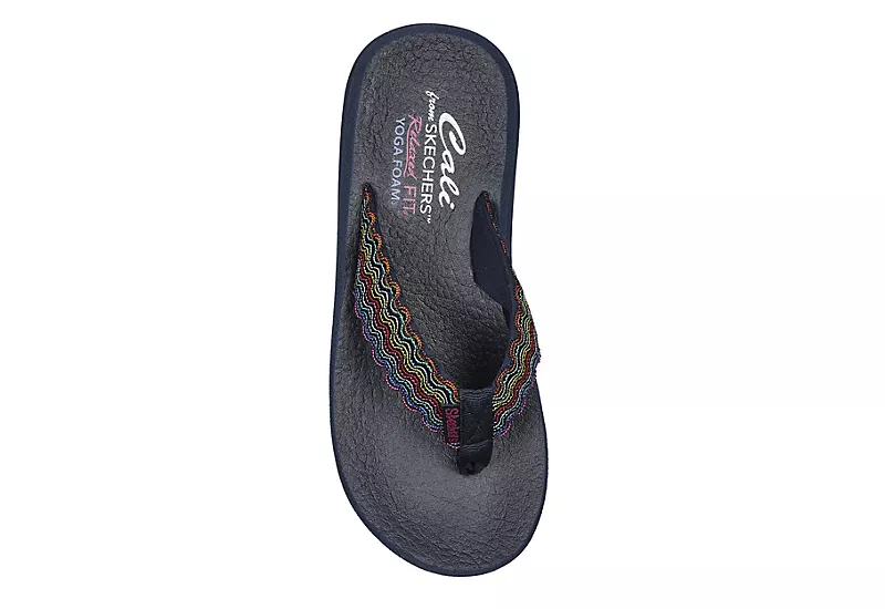 Skechers Womens Asana Flip Flop Sandal - Navy 4 Skechers Womens Asana Flip Flop Sandal - Navy - Image 4
