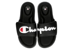 Champion Womens Foundation Split Script Slide Sandal - Black -Comfy Steps Sales Store US 01 202526 03