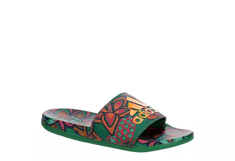 Adidas Womens Adilette Comfort Slide Sandal - Green 1 Adidas Womens Adilette Comfort Slide Sandal - Green