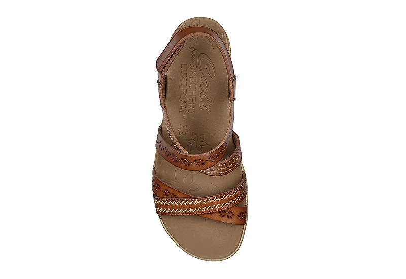 Skechers Womens Beverlee-delicate Glow Wedge Sandal - Cognac 4 Skechers Womens Beverlee-delicate Glow Wedge Sandal - Cognac - Image 4