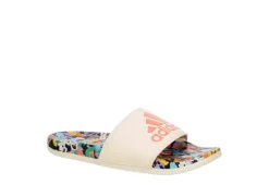 Adidas Womens Adilette Comfort Slide Sandal - Off White