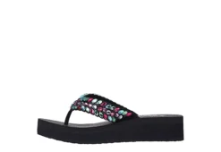 Skechers Womens Lovely Oasis Flip Flop Sandal - Black -Comfy Steps Sales Store US 01 203267 02