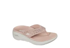 Skechers Womens Dazzle- Arch Fit Flip Flop Sandal - Pink