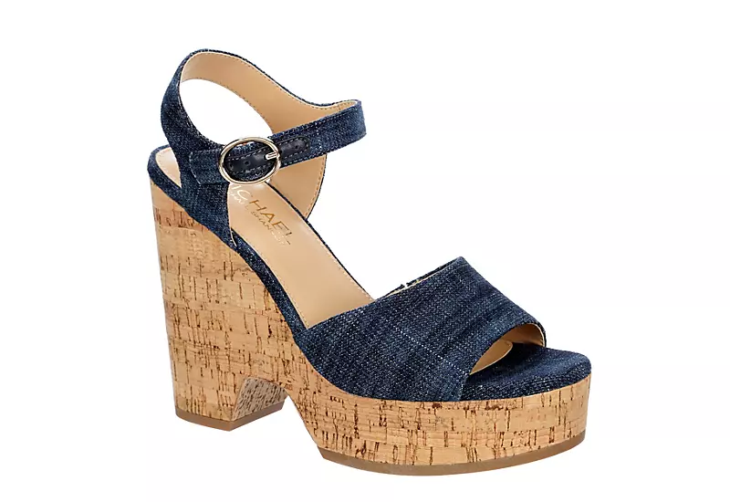 Michael By Michael Shannon Womens Maria Wedge Sandal - Denim 1 Michael By Michael Shannon Womens Maria Wedge Sandal - Denim