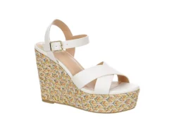 Michael By Michael Shannon Womens Luna Wedge Sandal - White
