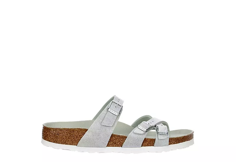 Birkenstock Womens Franca Vegan Footbed Sandal - Silver 2 Birkenstock Womens Franca Vegan Footbed Sandal - Silver - Image 2