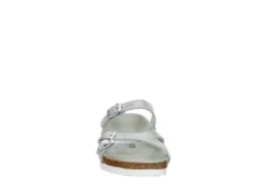 Birkenstock Womens Franca Vegan Footbed Sandal - Silver 9 Birkenstock Womens Franca Vegan Footbed Sandal - Silver -Comfy Steps Sales Store US 01 203366 02