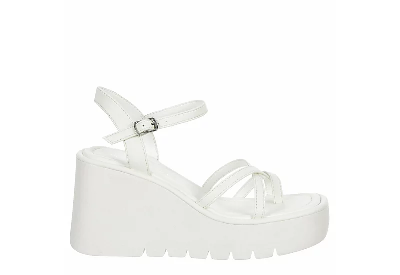 Madden Girl Womens Vaultt Wedge Sandal - White 2 Madden Girl Womens Vaultt Wedge Sandal - White - Image 2