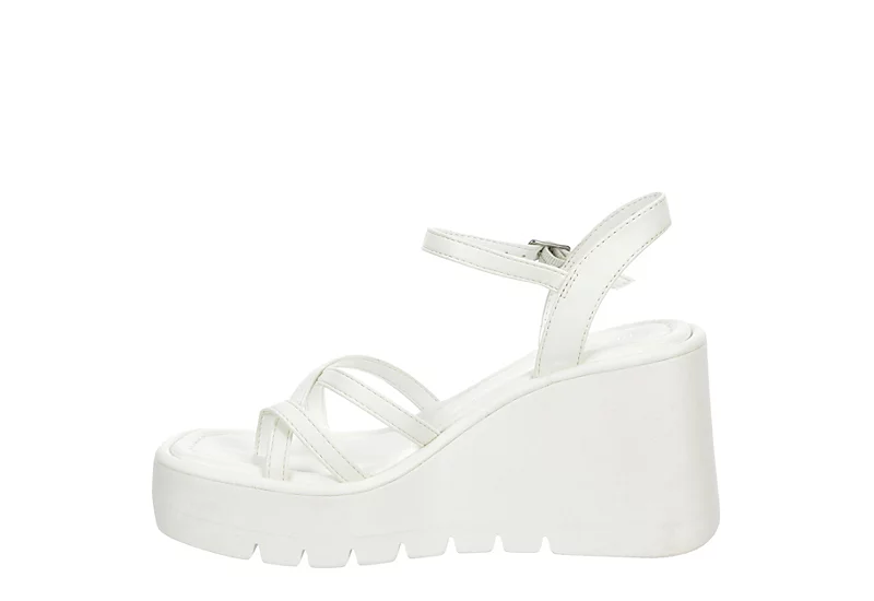 Madden Girl Womens Vaultt Wedge Sandal - White 4 Madden Girl Womens Vaultt Wedge Sandal - White - Image 4