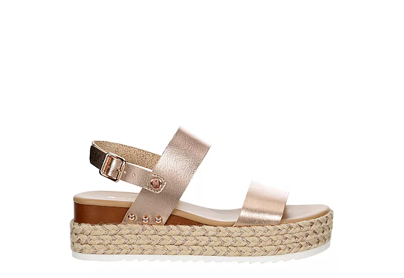 Xappeal Womens Amelia Wedge Sandal - Rose Gold 2 Xappeal Womens Amelia Wedge Sandal - Rose Gold - Image 2