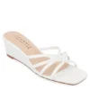 Journee Collection Womens Blayke Wedge Slip On Sandal - White
